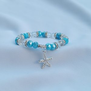Blue & Clear starfish bracelet