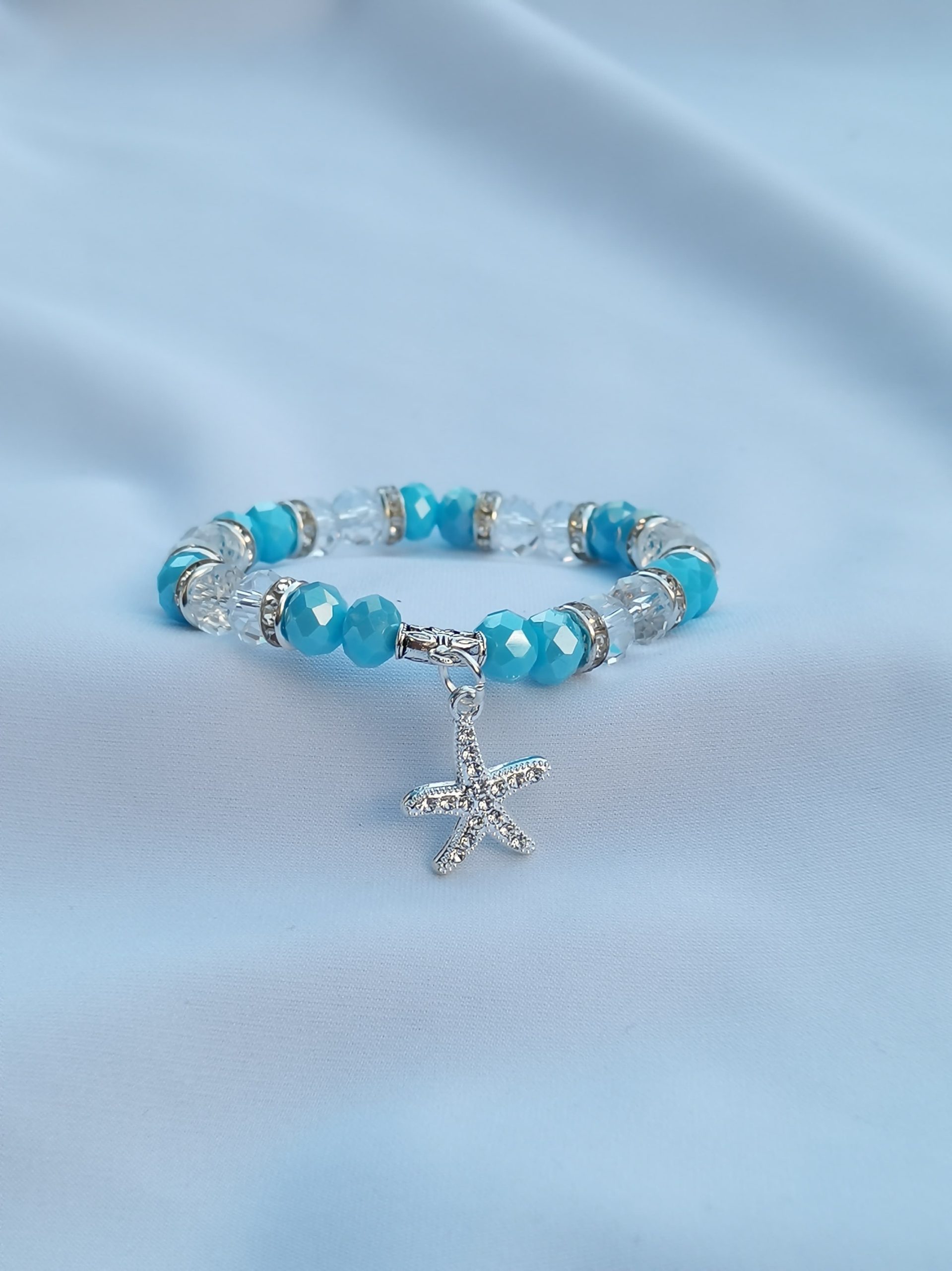 Blue & Clear starfish bracelet