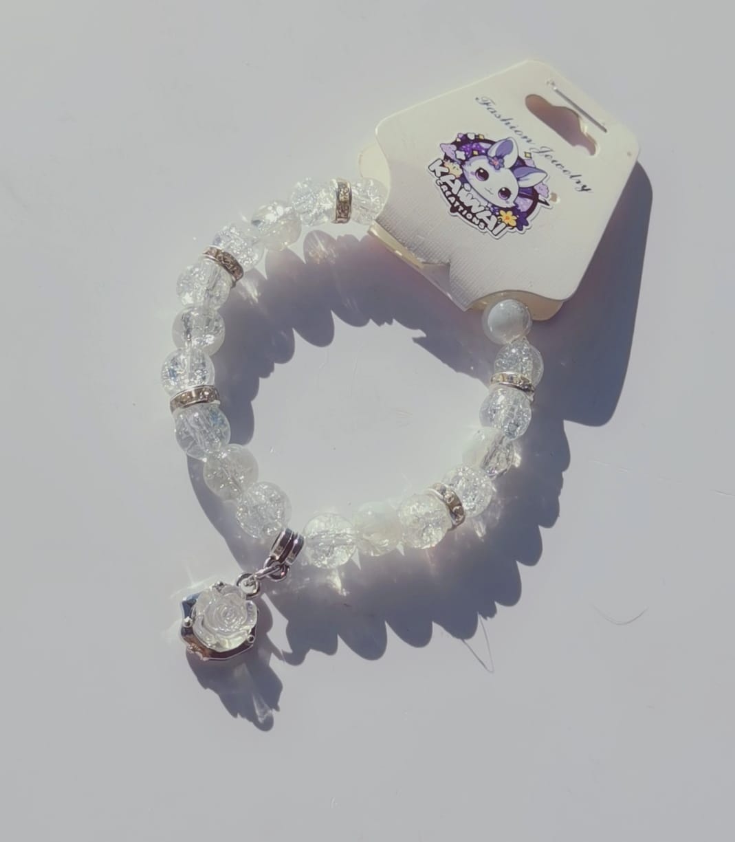 Clear rose crystal bracelet