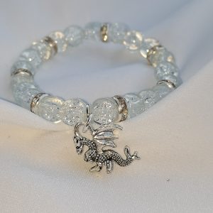 Clear crack bead with dragon
