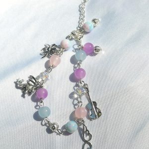 Purple, Pink, Blue & White K-Pop inspired bracelet