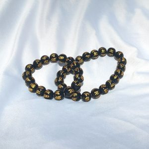 Pi Xiu bracelet Feng shui black obsidian wealth bracelet for women, men elasticated