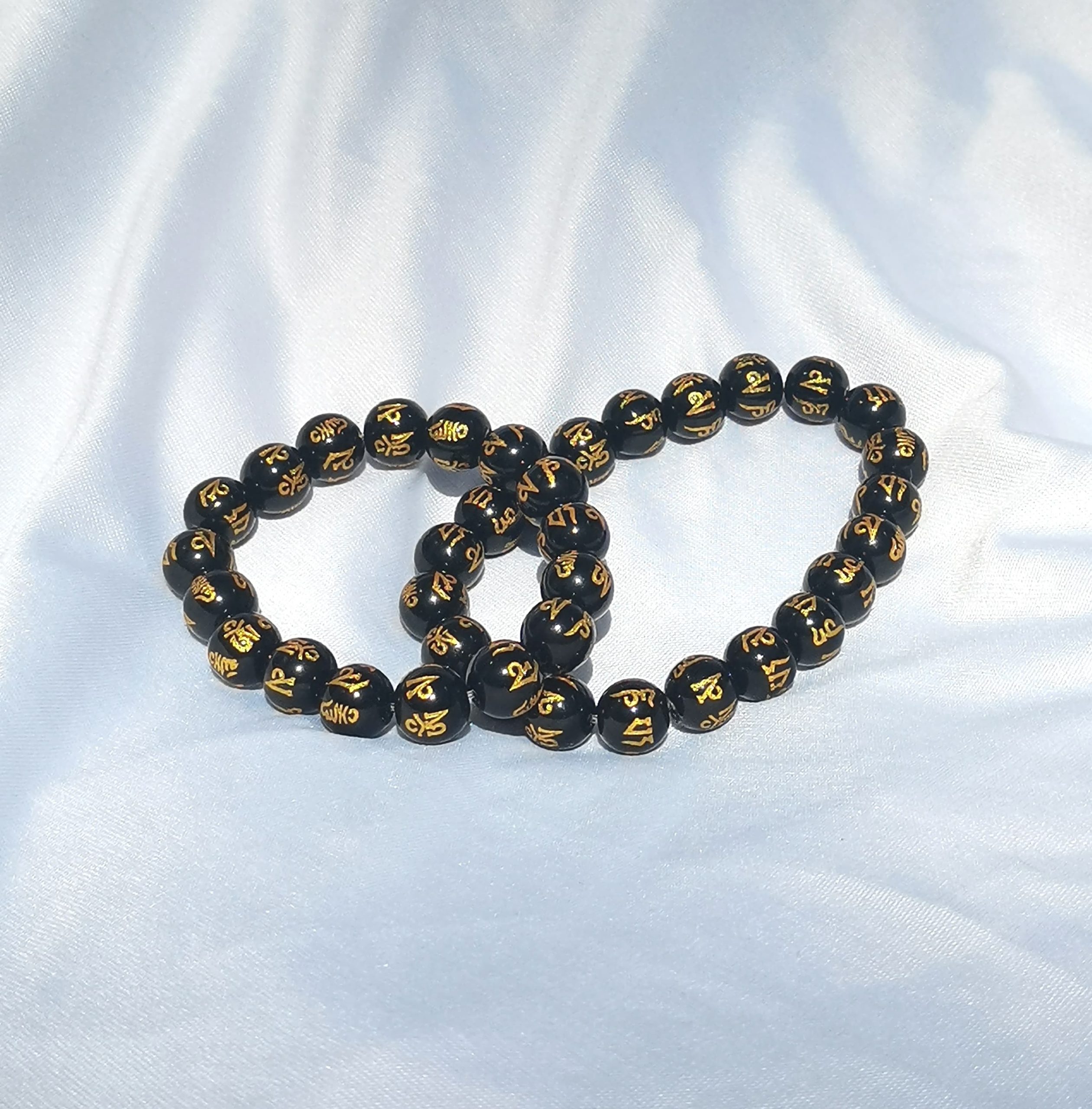 Pi Xiu bracelet Feng shui black obsidian wealth bracelet for women, men elasticated
