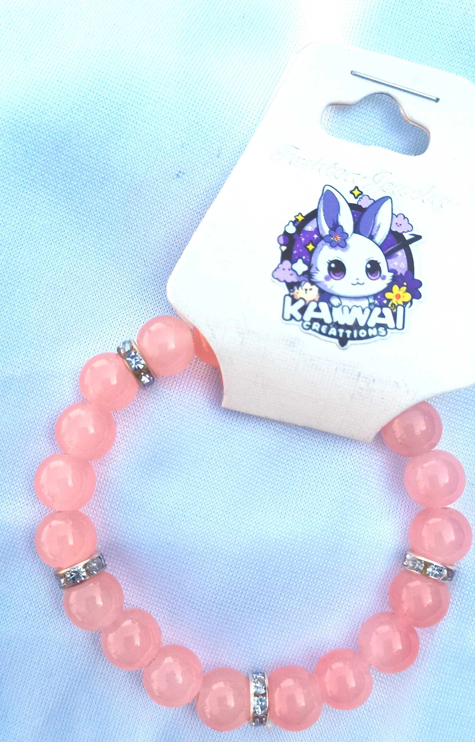 Salmon & Silver Bracelet