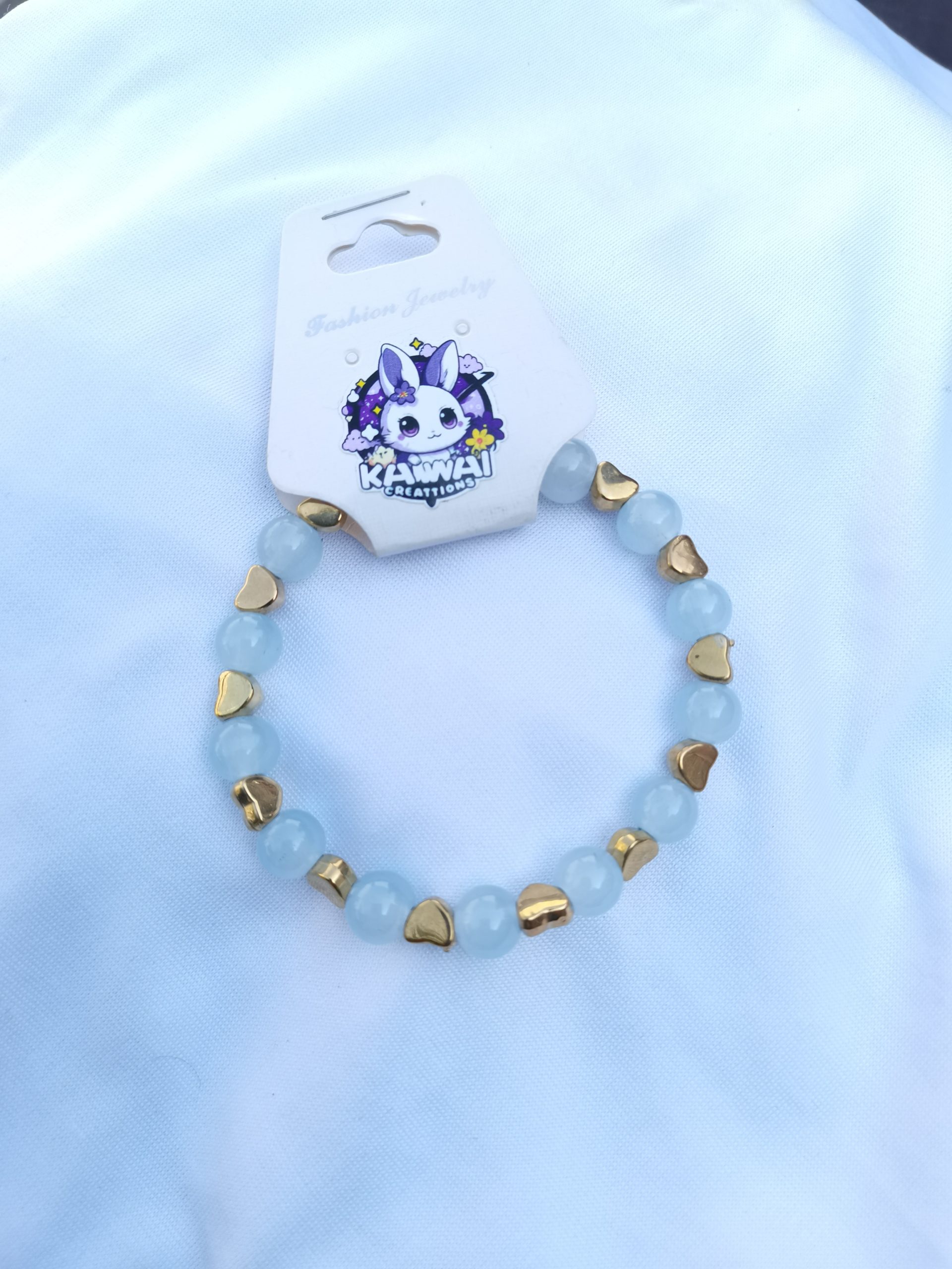 Blue and Gold heart bracelet
