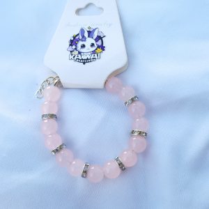 Solid pink adjustable bracelet with silver spacer