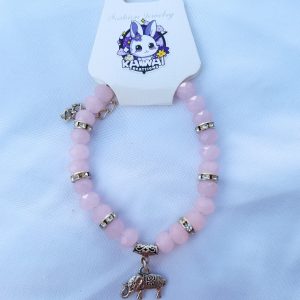 Light crystal adjustable bead with elephant charm