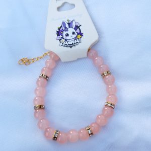 Salmon and gold adjustable bracelet