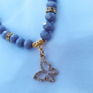 Light grey and gold crystal bracelet