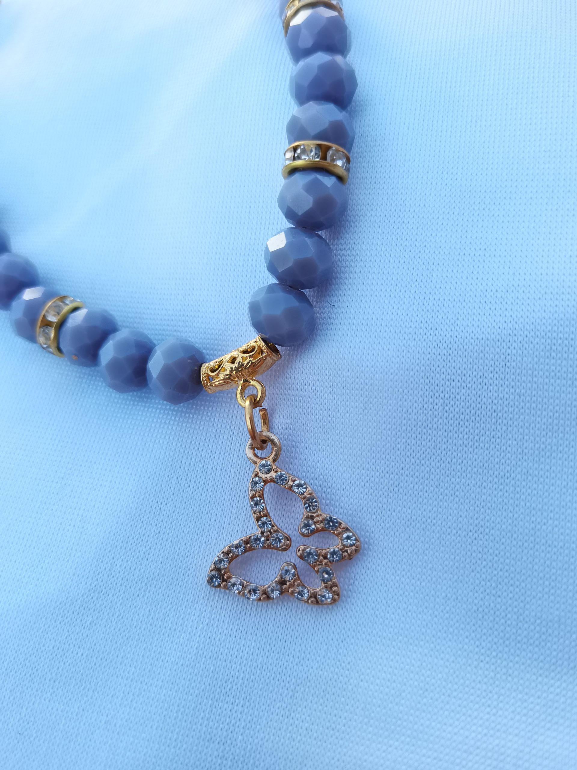 Light grey and gold crystal bracelet