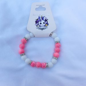 Solid white and crackling pink