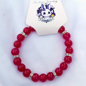Mulberry with silver spacer elasticated bracelet