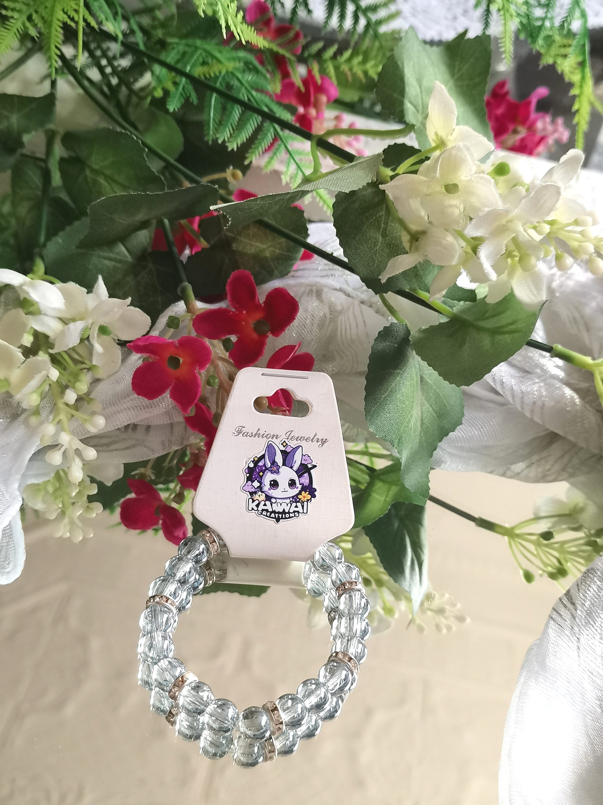 Clear mirror elasticated bracelet