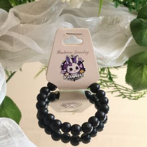 Black lava elasticated bracelet