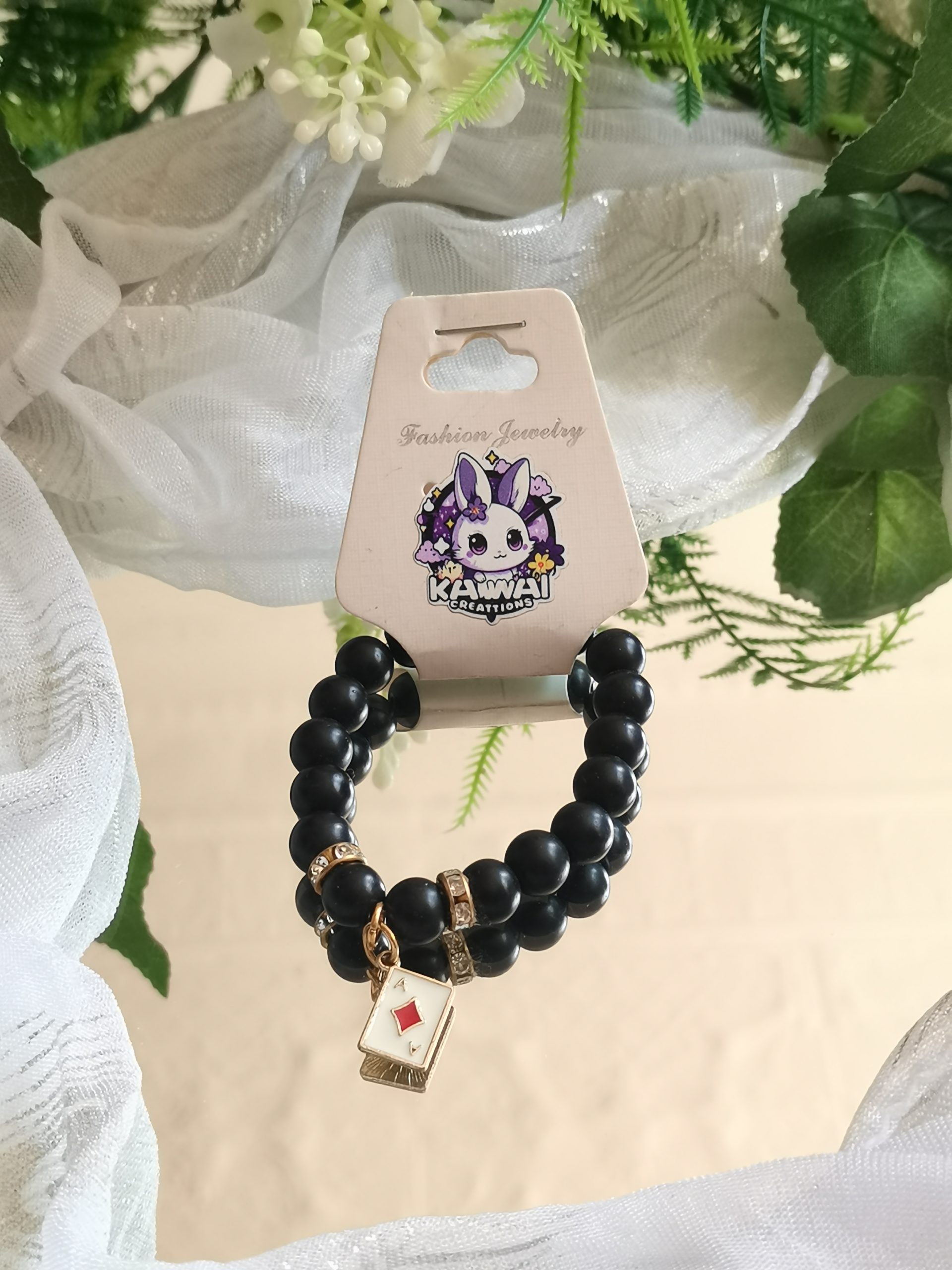 Lava bracelet with "A" diamond charm