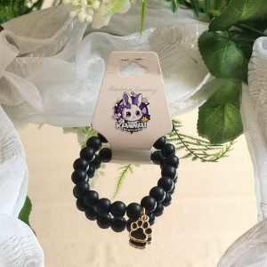 Lava bracelet with paw charm elasticated